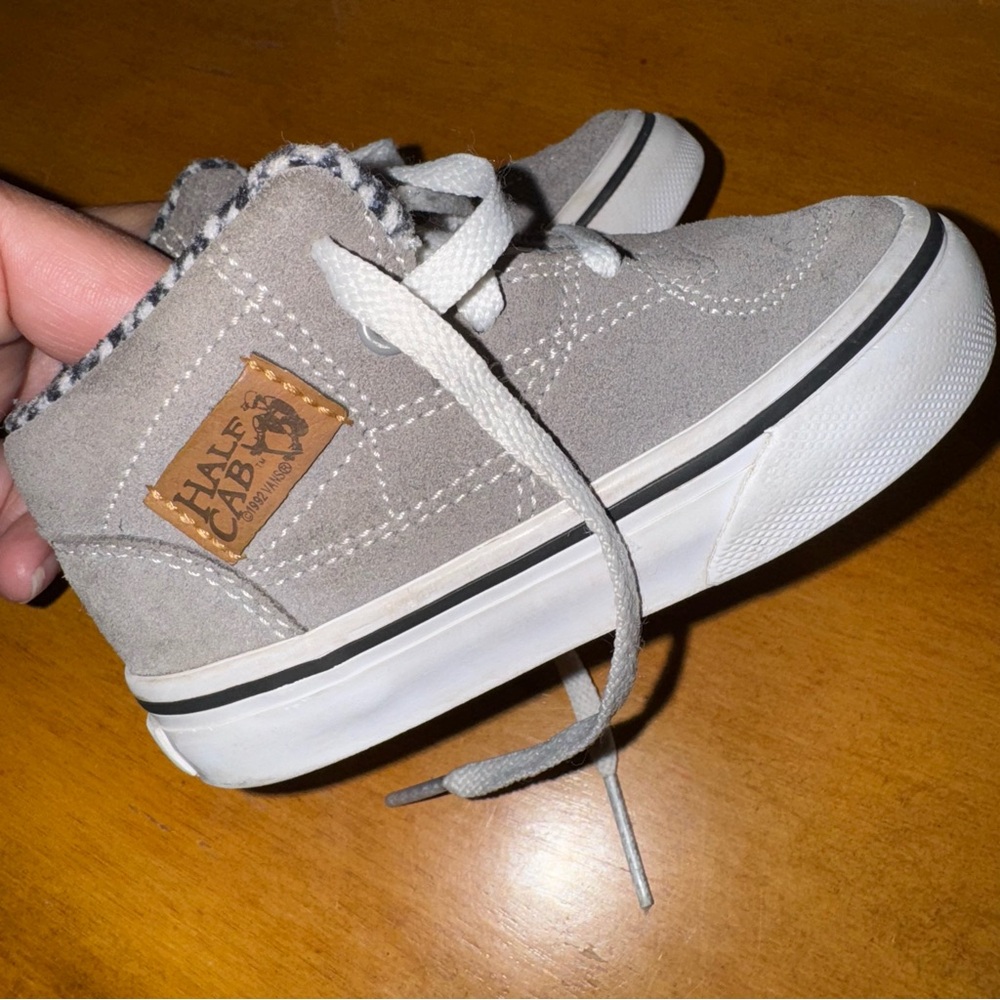 Vans Kids Gray and White High-Top Sneakers